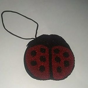 Ladybug Seed bead Coin Purse